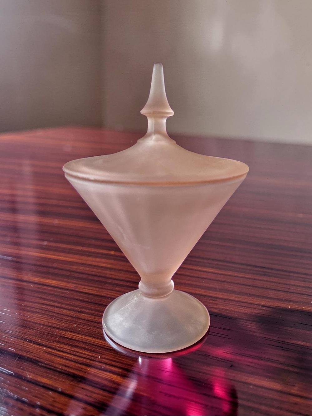 Tiffany Frosted Pink Satin Covered Compote Candy Dish RT